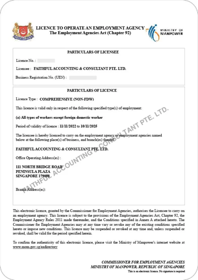 Employment Agency Licence